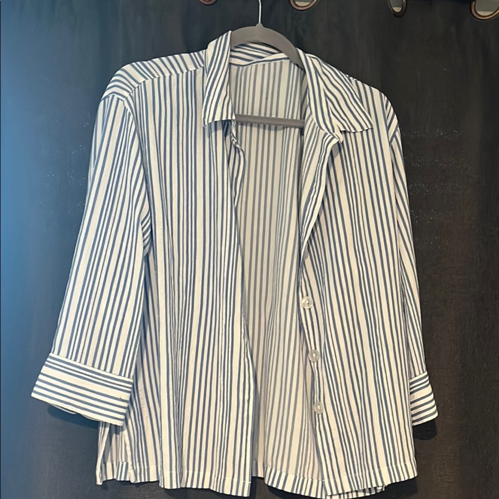 Striped Button-Up Shirt